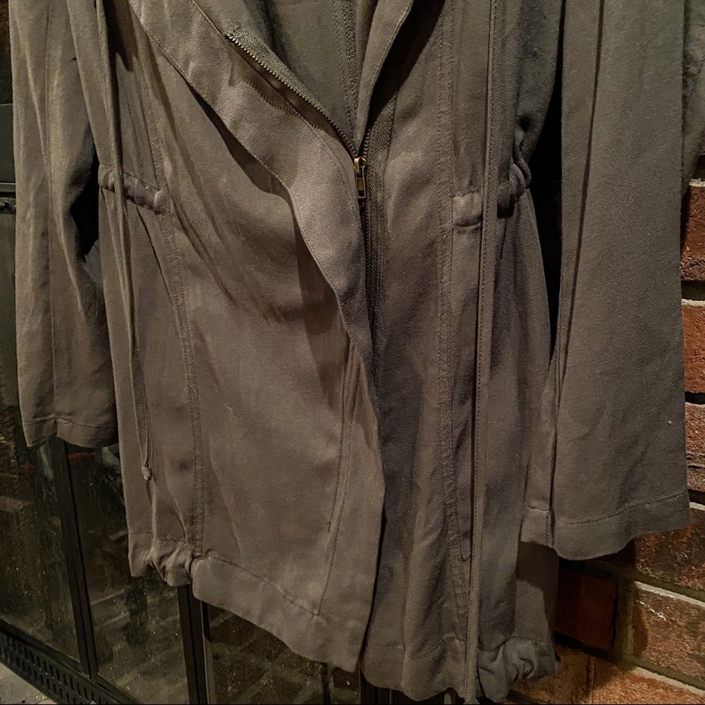 Bleuh Ciel Green Army Waterfall Jacket Coat XS - Picture 5 of 8